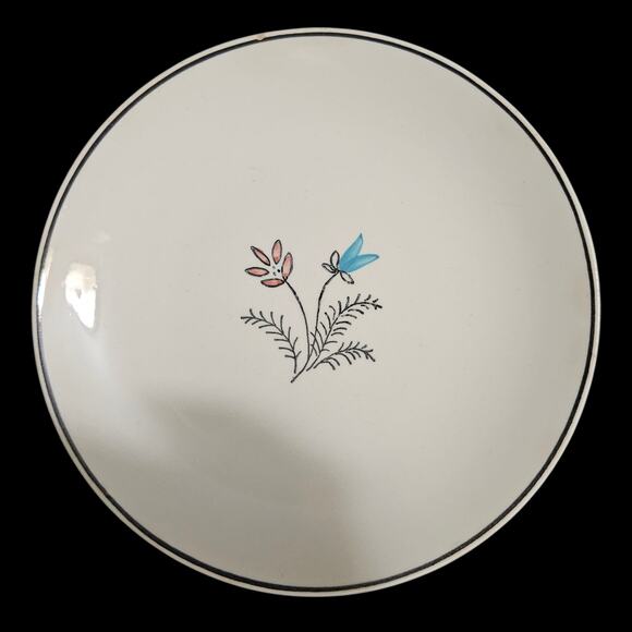 Vintage 6.5" Floral Plates Set of 4 – Mid-Century Pink & Blue Design - Picture 2 of 6